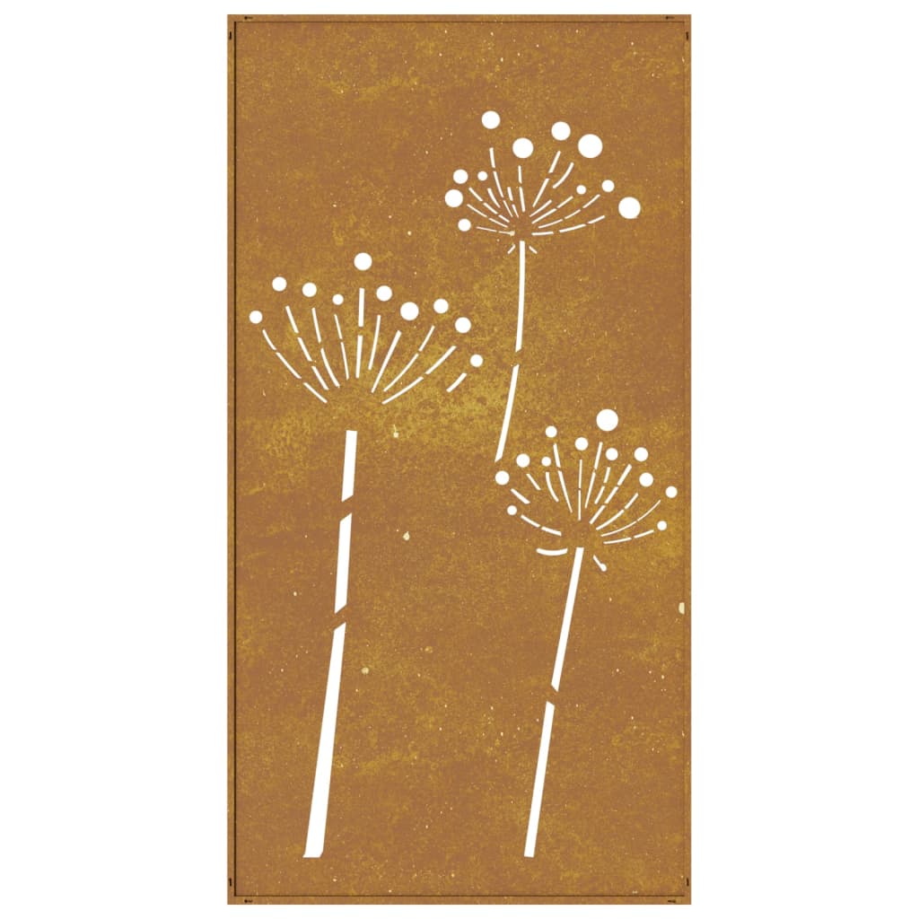 Decor Perete De Grădină 105X55 Cm Design Flori Oțel Corten