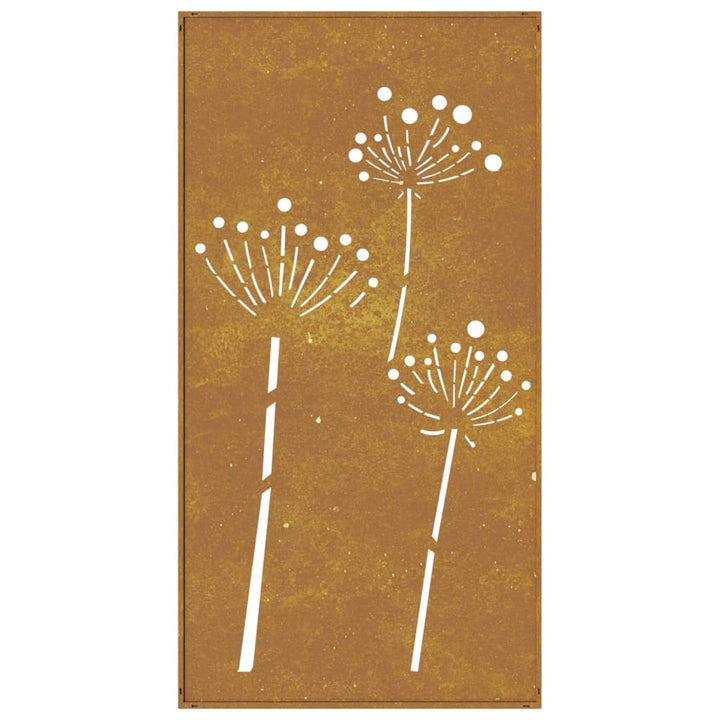 Decor Perete De Grădină 105X55 Cm Design Flori Oțel Corten