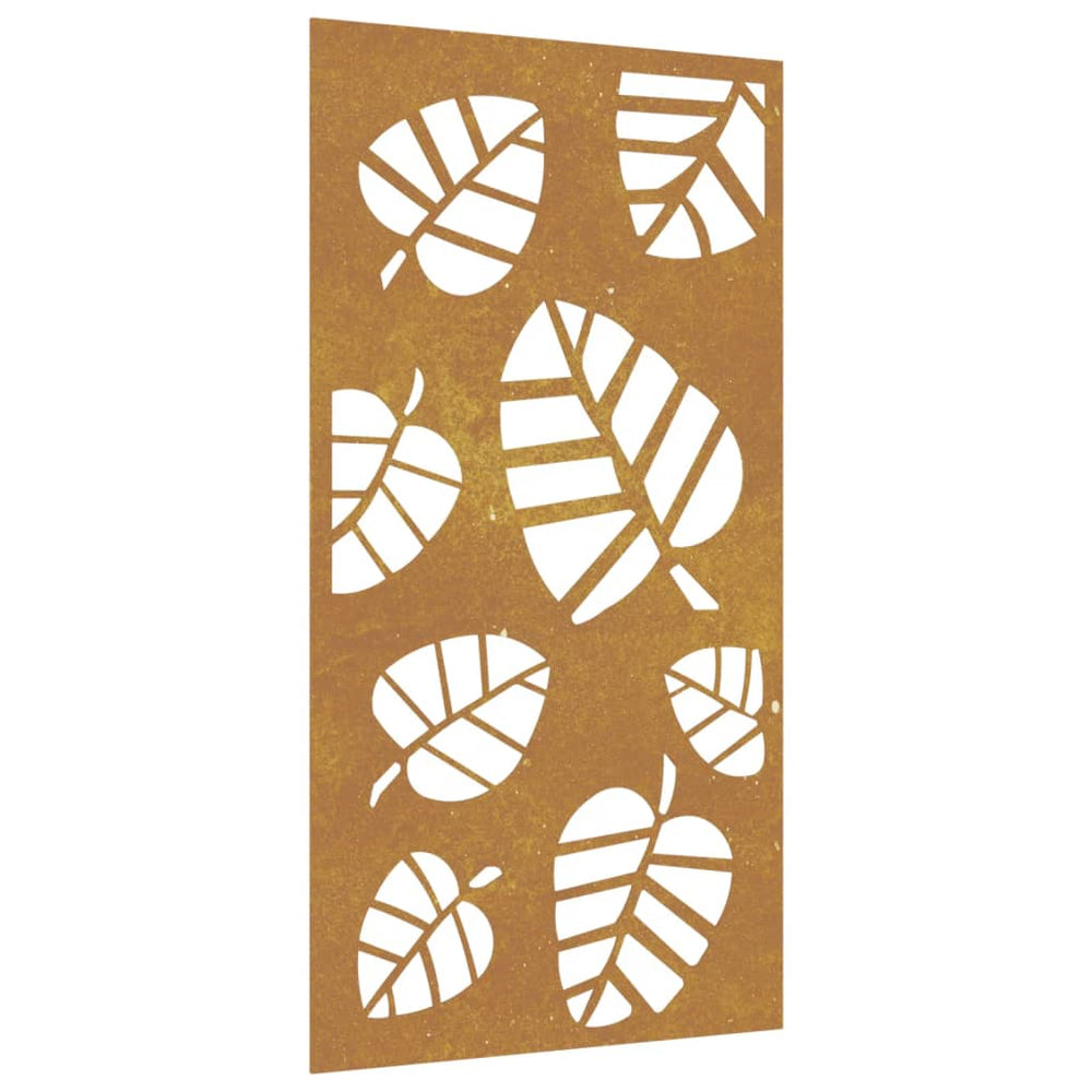 Decorație Perete De Grădină 105X55 Cm Design Frunze Oțel Corten