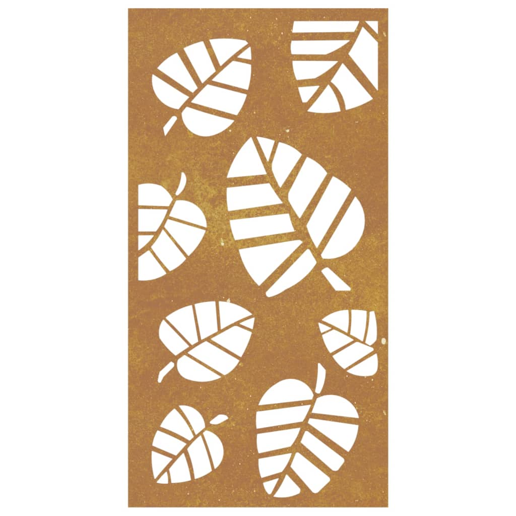 Decorație Perete De Grădină 105X55 Cm Design Frunze Oțel Corten