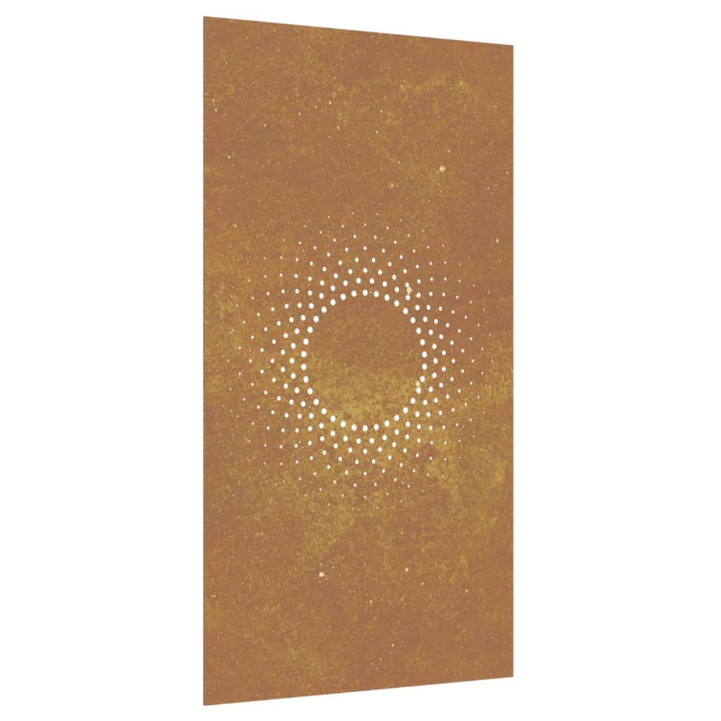 Decor Perete De Grădină 105X55 Cm Design Soare Oțel Corten