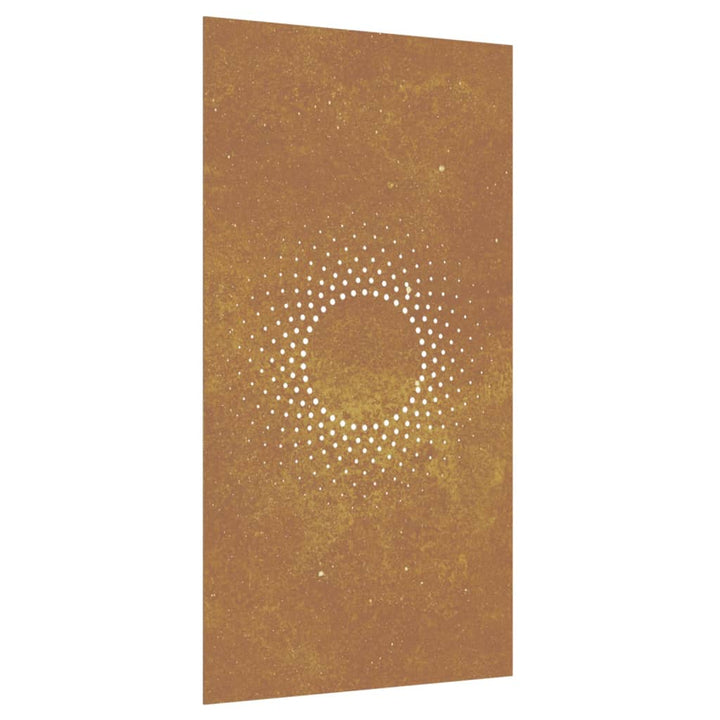 Decor Perete De Grădină 105X55 Cm Design Soare Oțel Corten