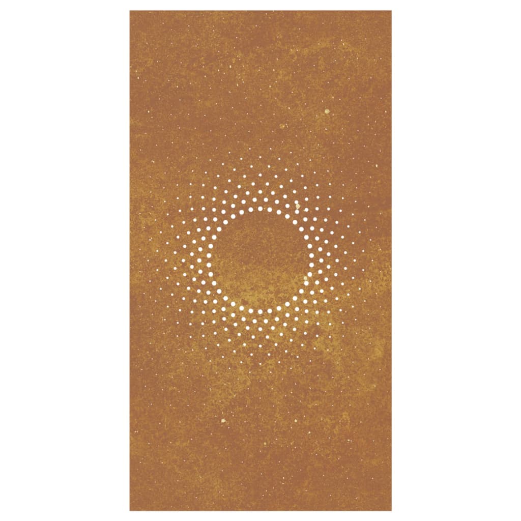 Decor Perete De Grădină 105X55 Cm Design Soare Oțel Corten