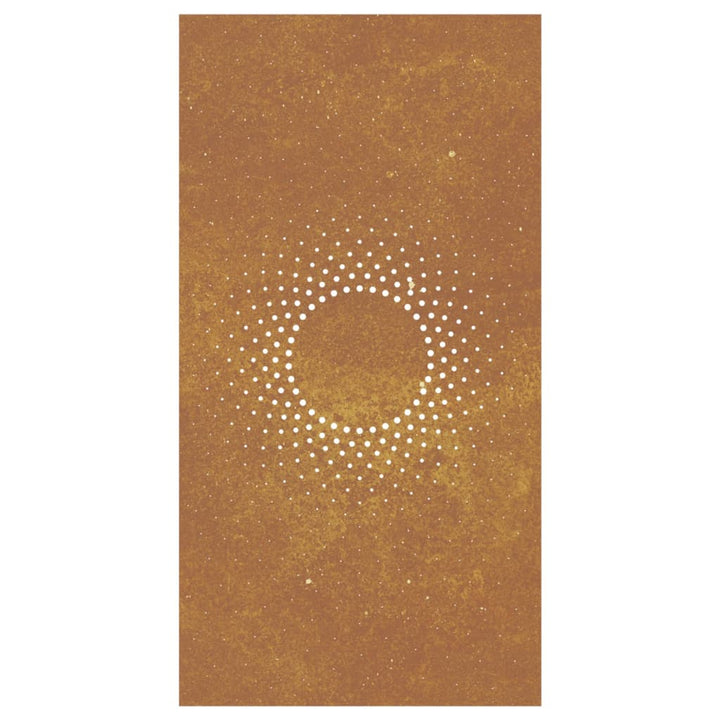 Decor Perete De Grădină 105X55 Cm Design Soare Oțel Corten