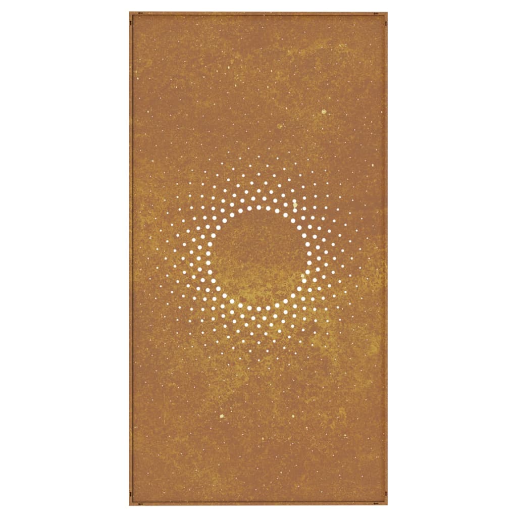Decor Perete De Grădină 105X55 Cm Design Soare Oțel Corten