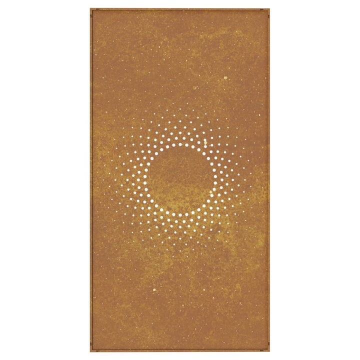 Decor Perete De Grădină 105X55 Cm Design Soare Oțel Corten