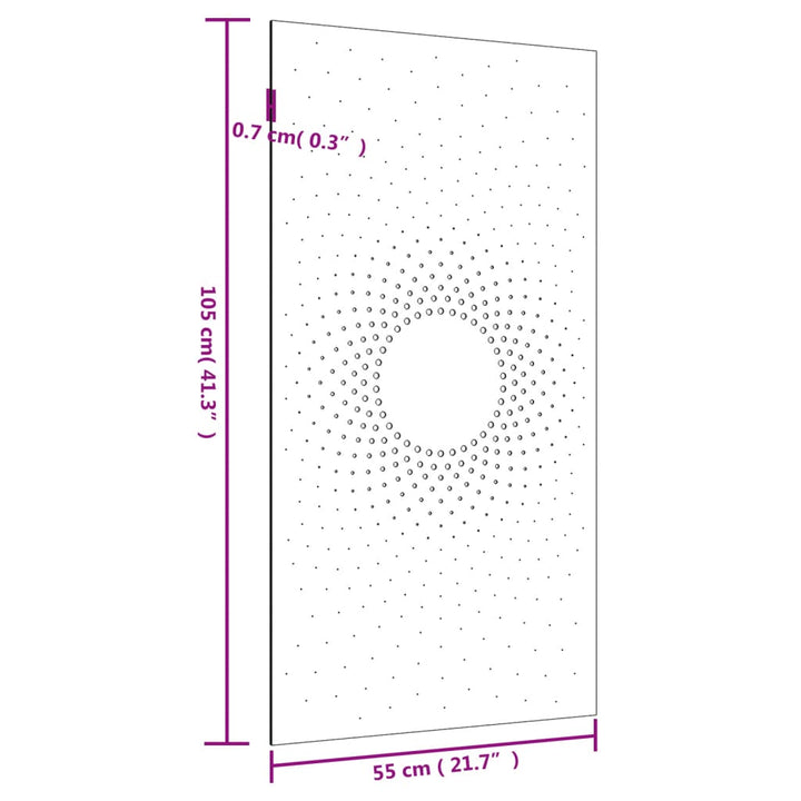 Decor Perete De Grădină 105X55 Cm Design Soare Oțel Corten