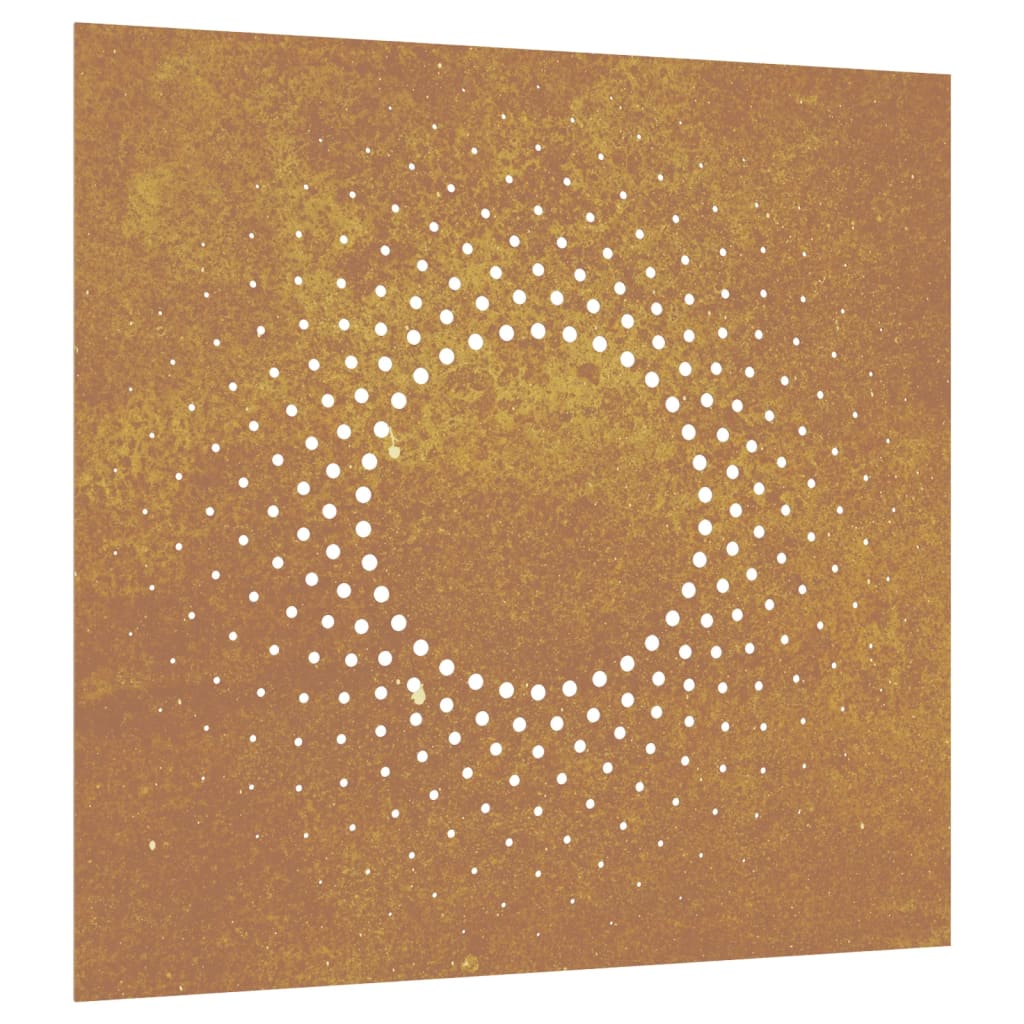 Decor Perete De Grădină 55X55 Cm Design Soare Oțel Corten