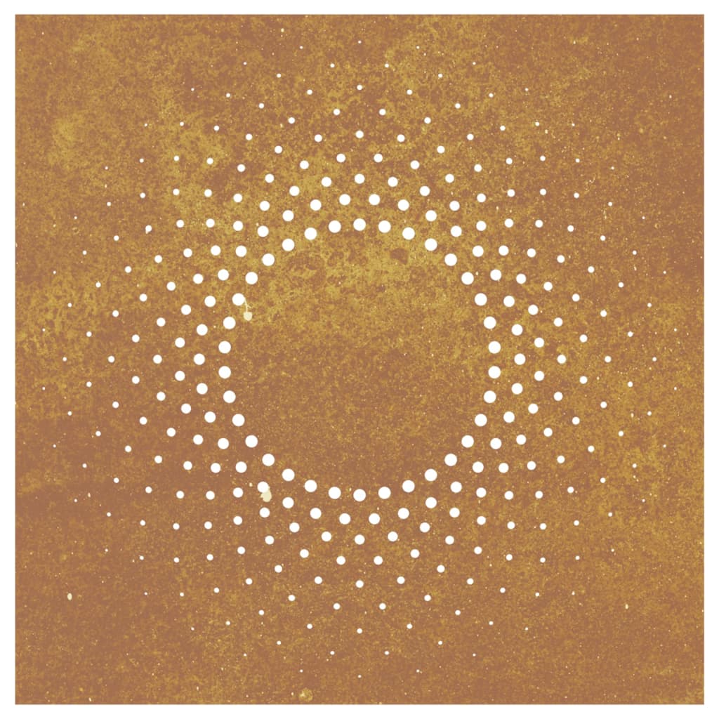 Decor Perete De Grădină 55X55 Cm Design Soare Oțel Corten