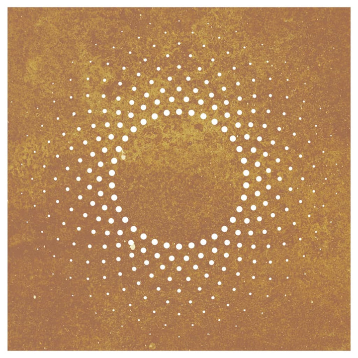 Decor Perete De Grădină 55X55 Cm Design Soare Oțel Corten