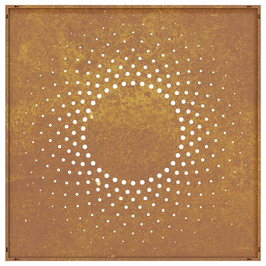 Decor Perete De Grădină 55X55 Cm Design Soare Oțel Corten