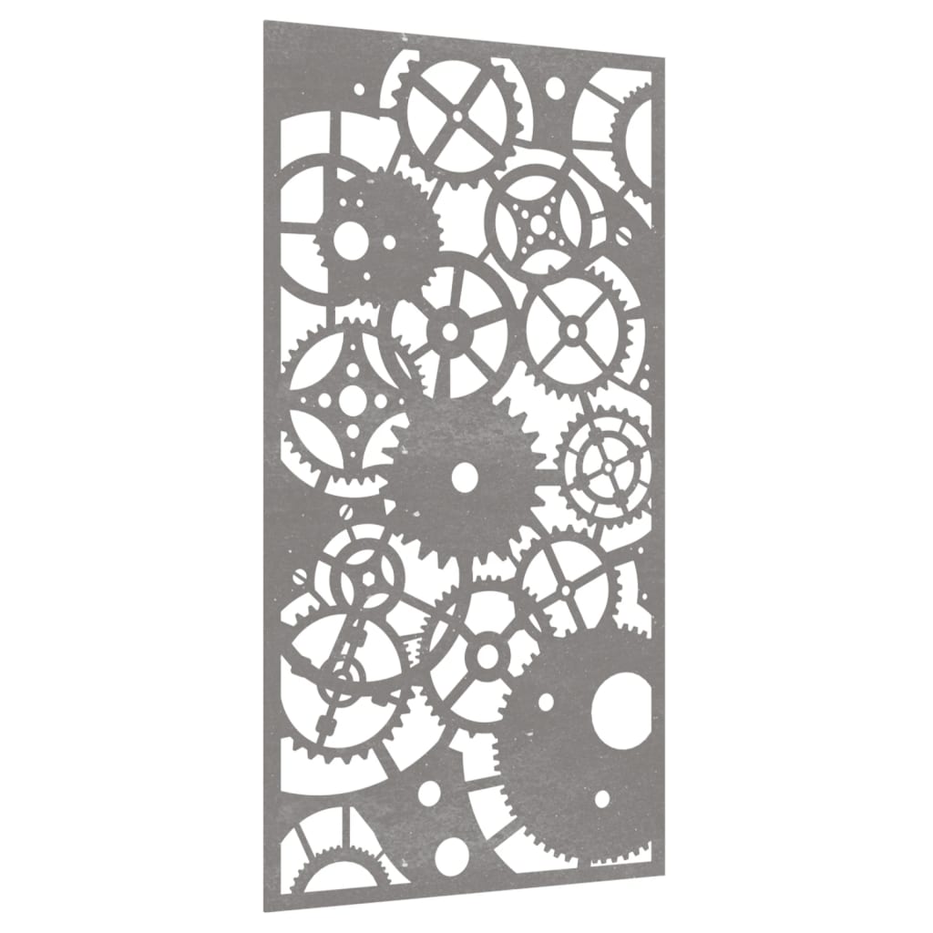 Decor Perete Grădină 105X55 Cm Design Roți Zimțare Oțel Corten