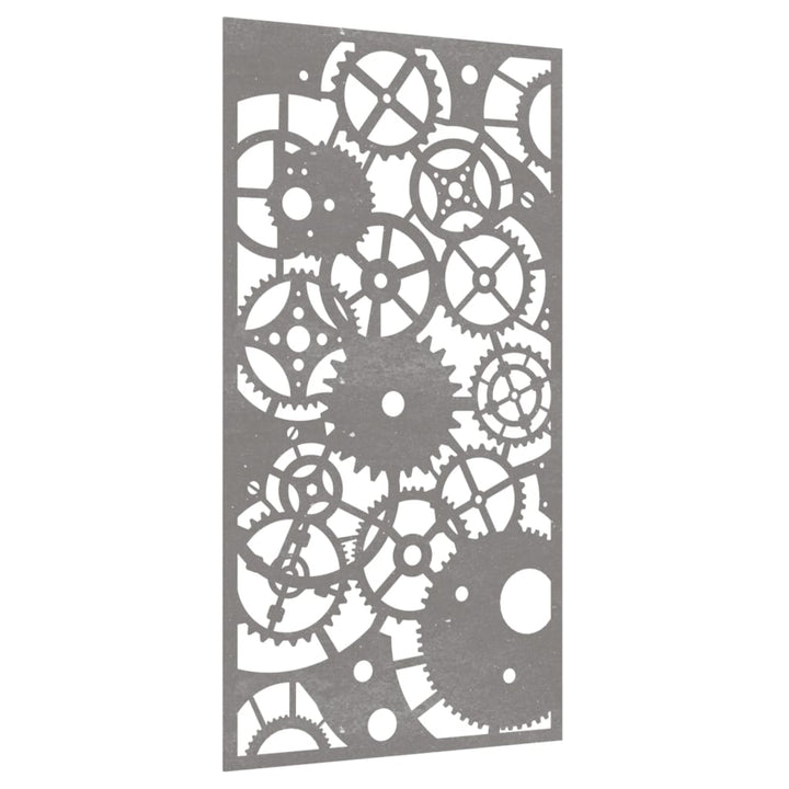 Decor Perete Grădină 105X55 Cm Design Roți Zimțare Oțel Corten