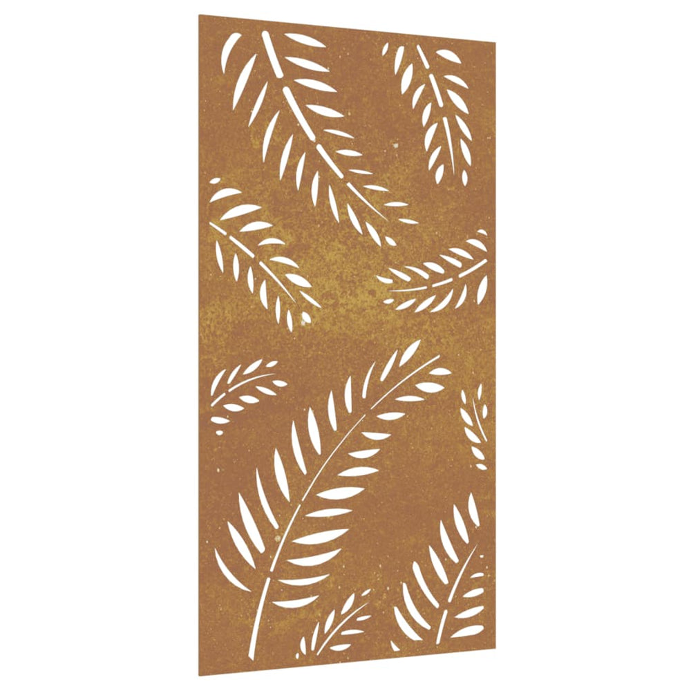 Decorație Perete De Grădină 105X55 Cm Design Frunze Oțel Corten