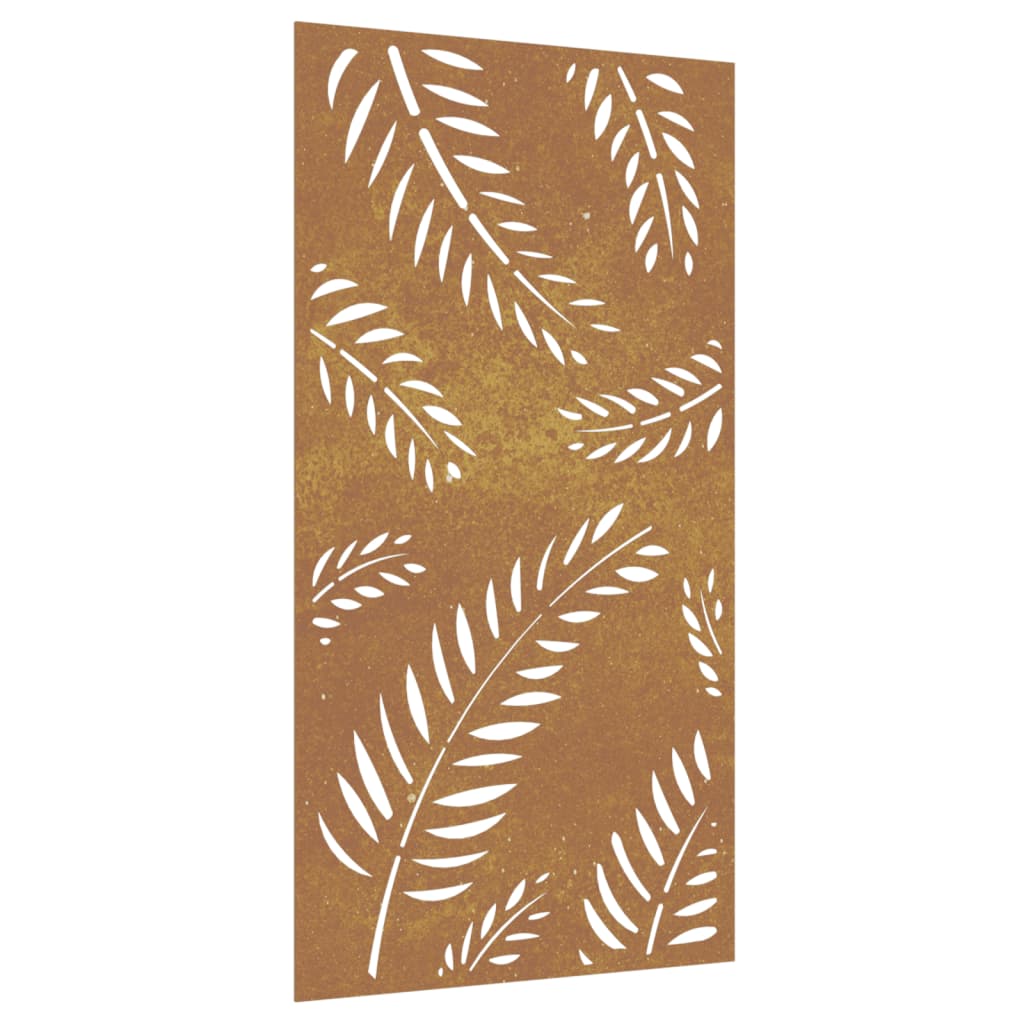 Decorație Perete De Grădină 105X55 Cm Design Frunze Oțel Corten