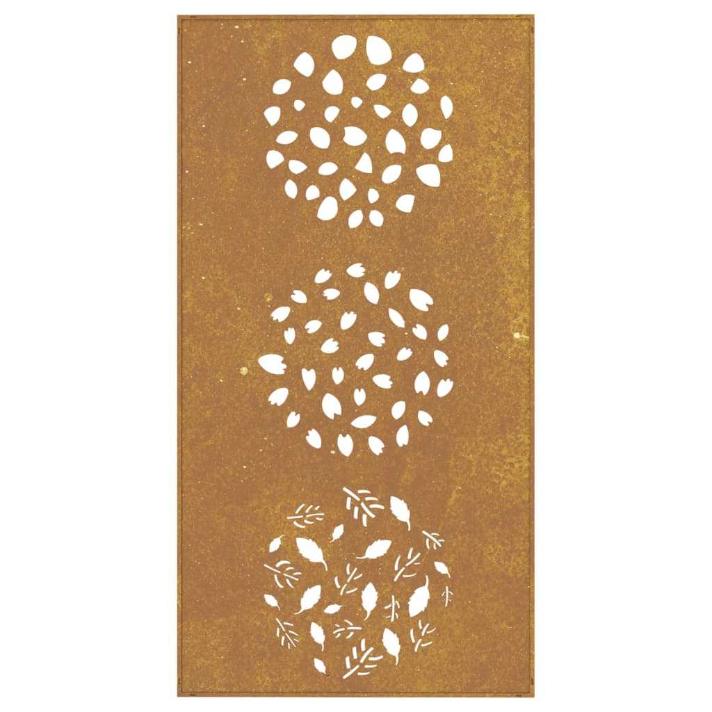 Decorație Perete De Grădină 105X55 Cm Design Frunze Oțel Corten