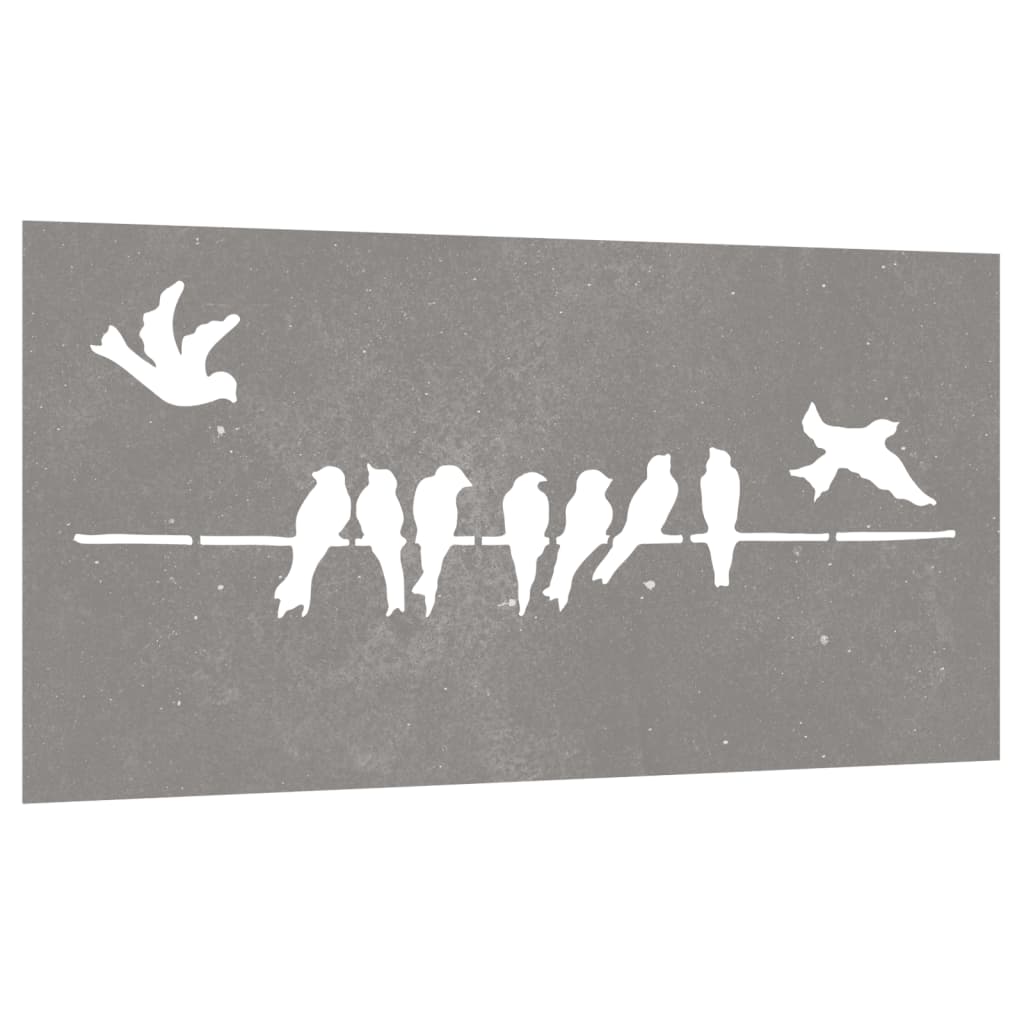 Decorațiune Perete Grădină 105X55 Cm Design Păsări Oțel Corten