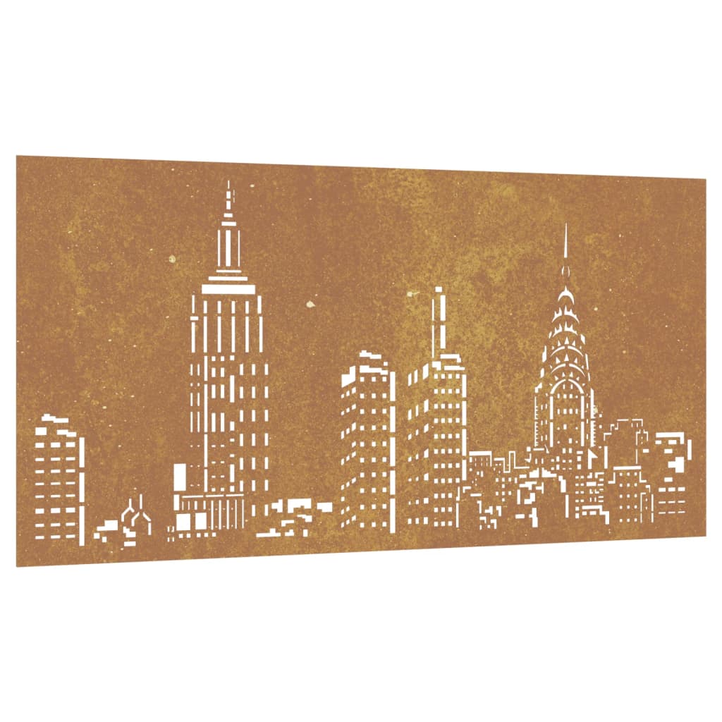 Decor Perete De Grădină 105X55 Cm Design Orizont Oțel Corten