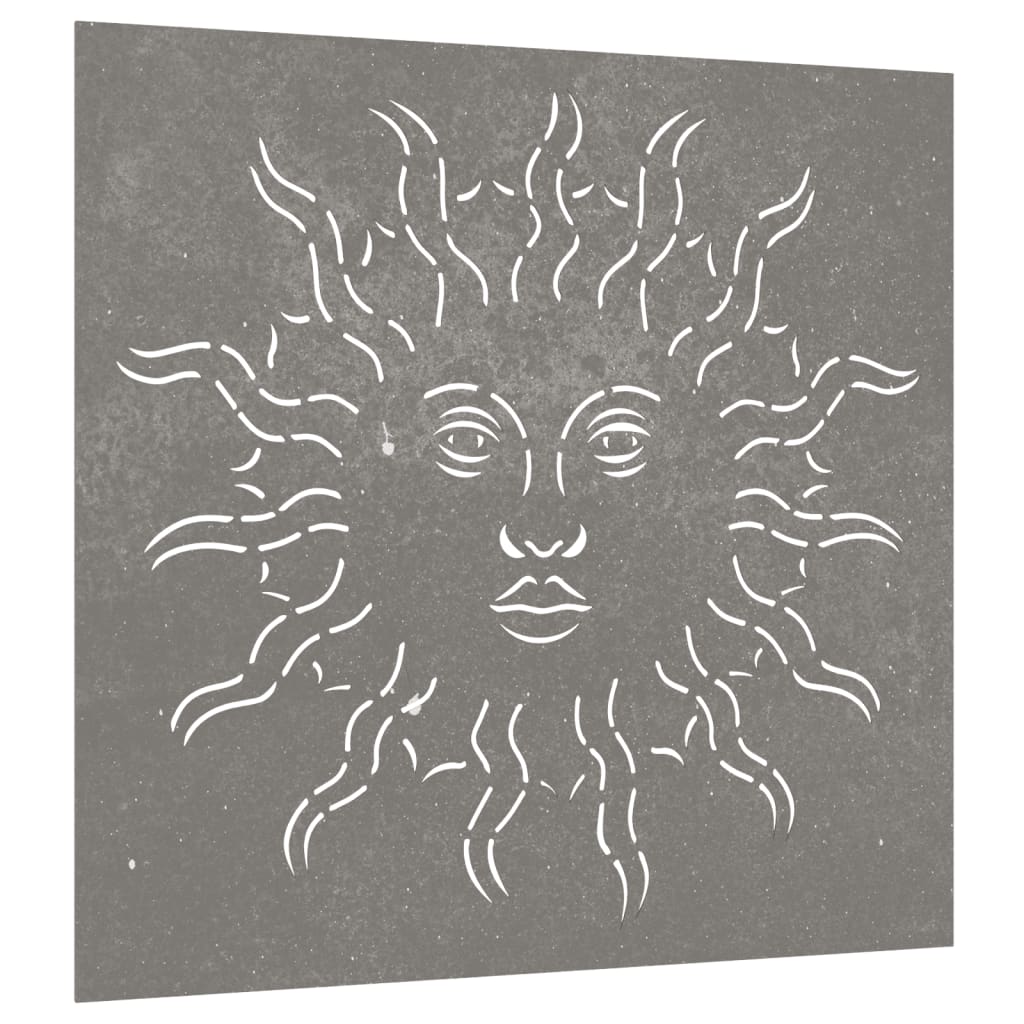 Decor Perete De Grădină 55X55 Cm Design Soare Oțel Corten