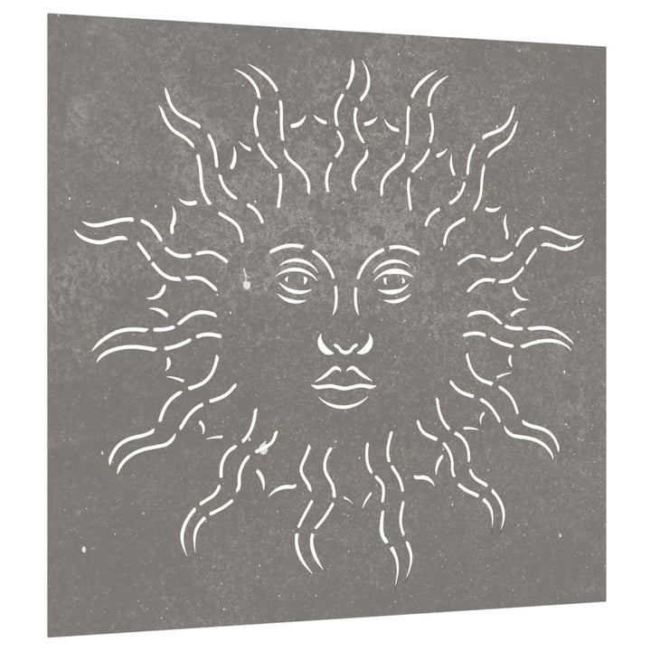Decor Perete De Grădină 55X55 Cm Design Soare Oțel Corten