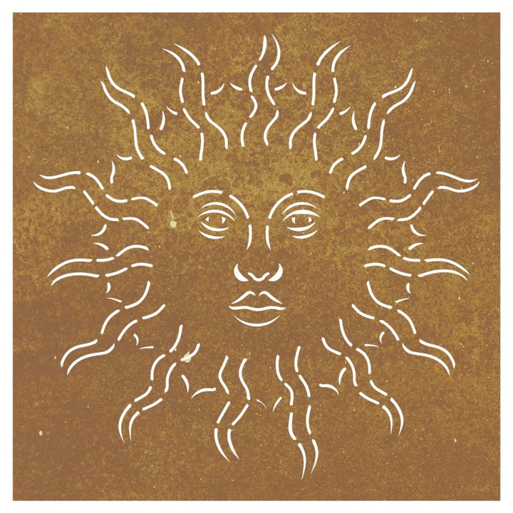 Decor Perete De Grădină 55X55 Cm Design Soare Oțel Corten