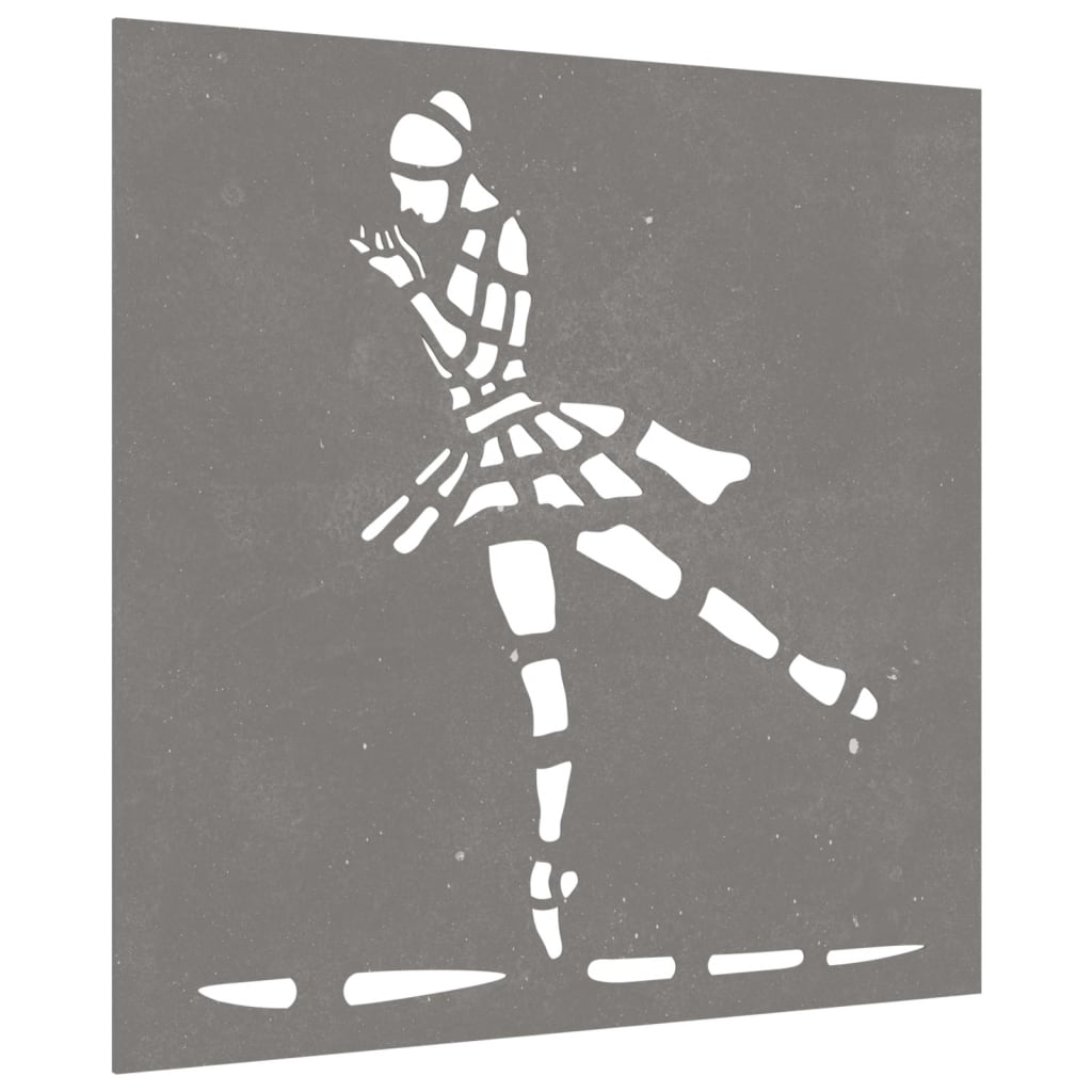 Decor Perete De Grădină 55X55 Cm Design Balerină Oțel Corten