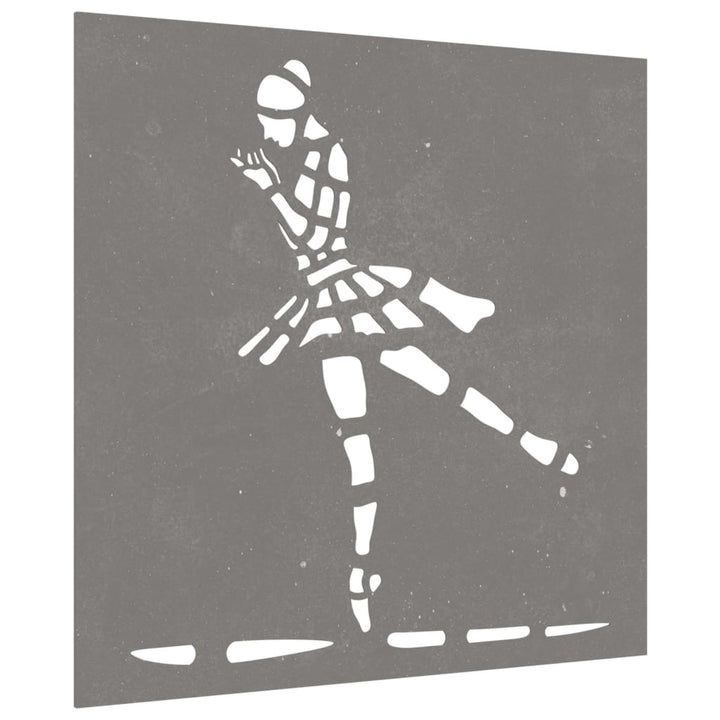 Decor Perete De Grădină 55X55 Cm Design Balerină Oțel Corten