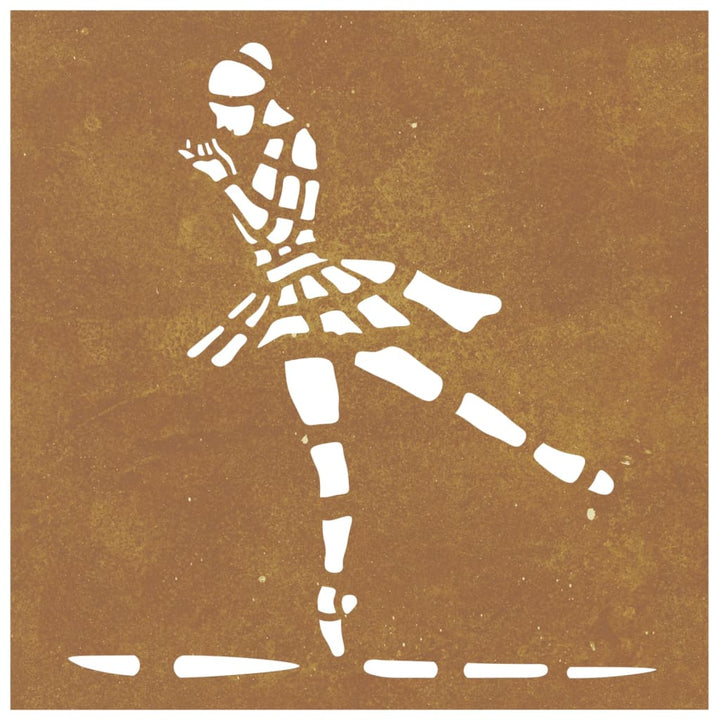 Decor Perete De Grădină 55X55 Cm Design Balerină Oțel Corten