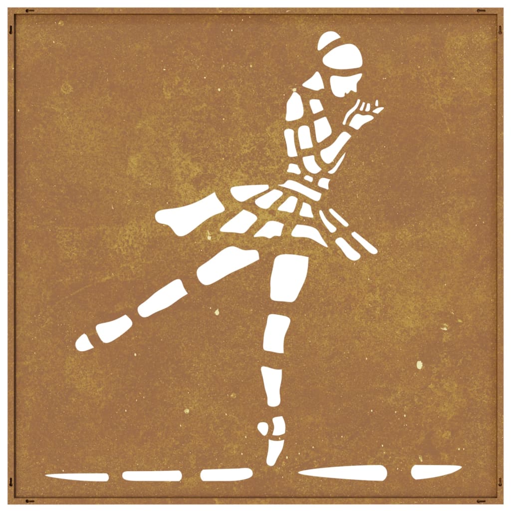 Decor Perete De Grădină 55X55 Cm Design Balerină Oțel Corten