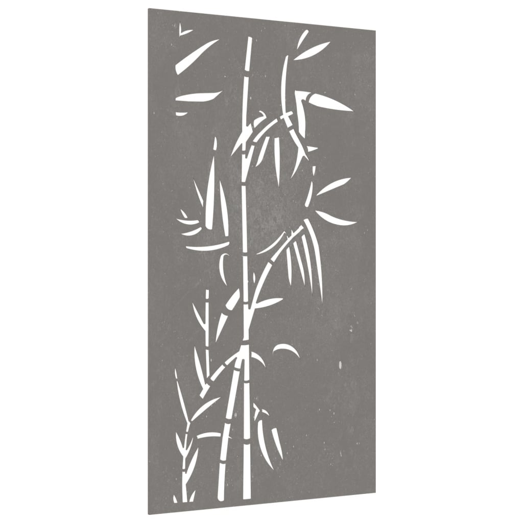 Decorație Perete De Grădină 105X55 Cm Design Bambus Oțel Corten