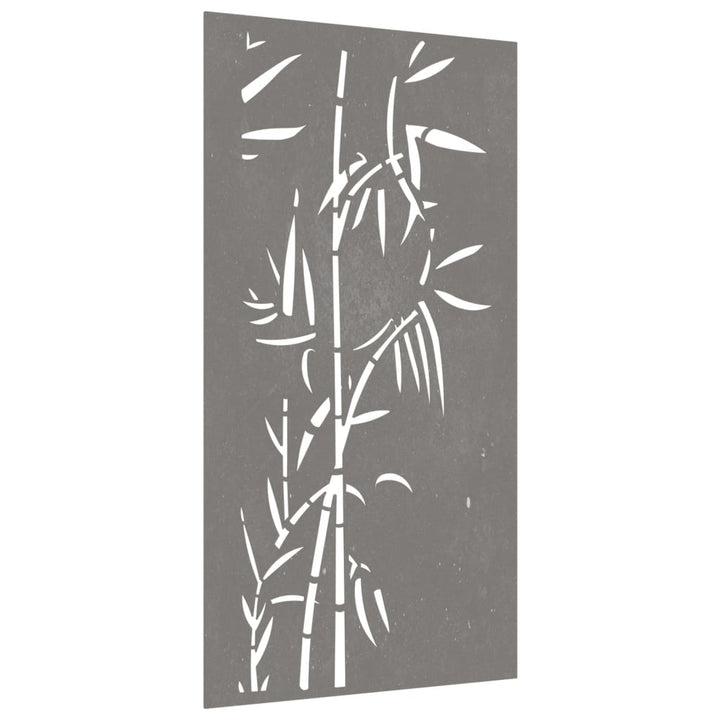 Decorație Perete De Grădină 105X55 Cm Design Bambus Oțel Corten