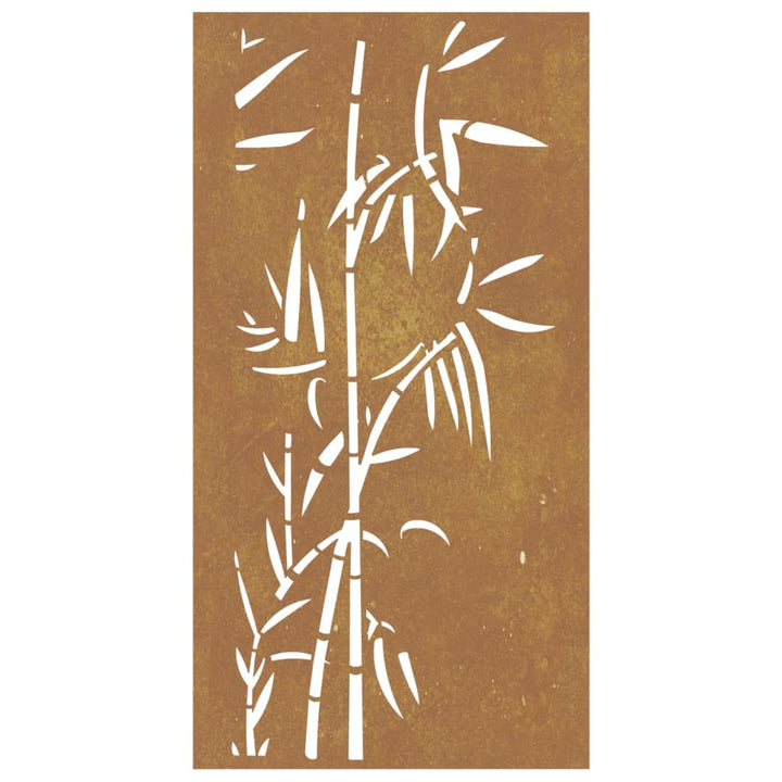 Decorație Perete De Grădină 105X55 Cm Design Bambus Oțel Corten