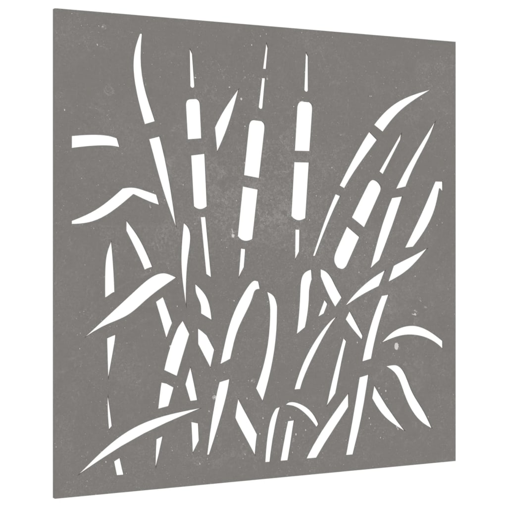 Decor Perete De Grădină 55X55 Cm, Design Iarba , Oțel Corten