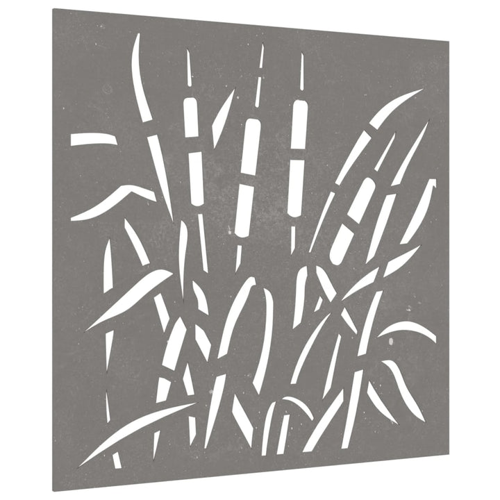 Decor Perete De Grădină 55X55 Cm, Design Iarba , Oțel Corten