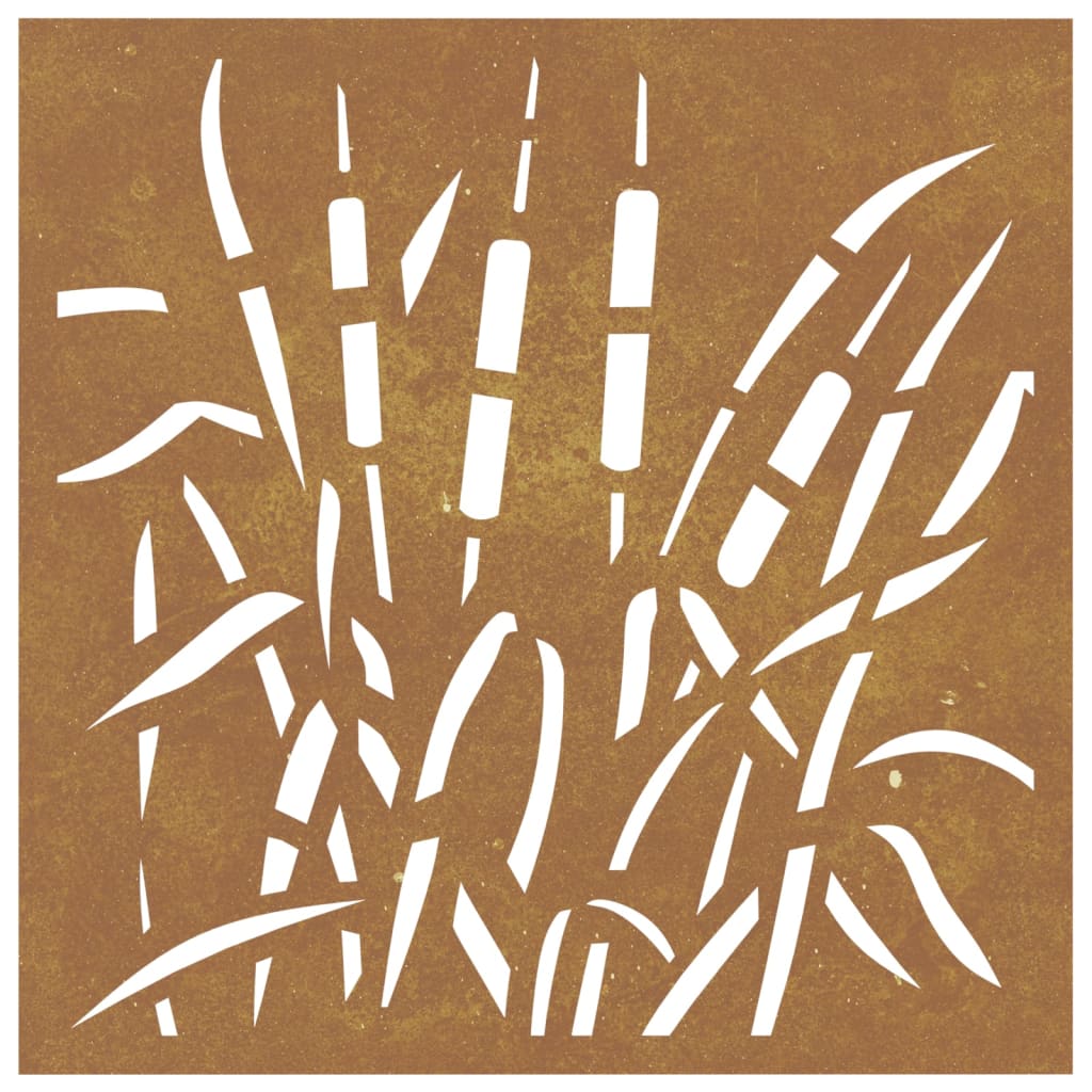 Decor Perete De Grădină 55X55 Cm, Design Iarba , Oțel Corten