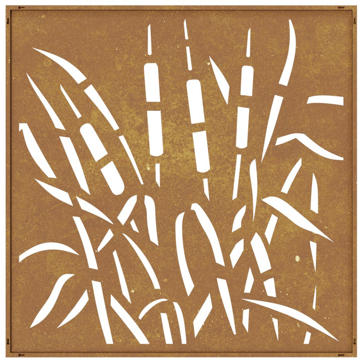 Decor Perete De Grădină 55X55 Cm, Design Iarba , Oțel Corten