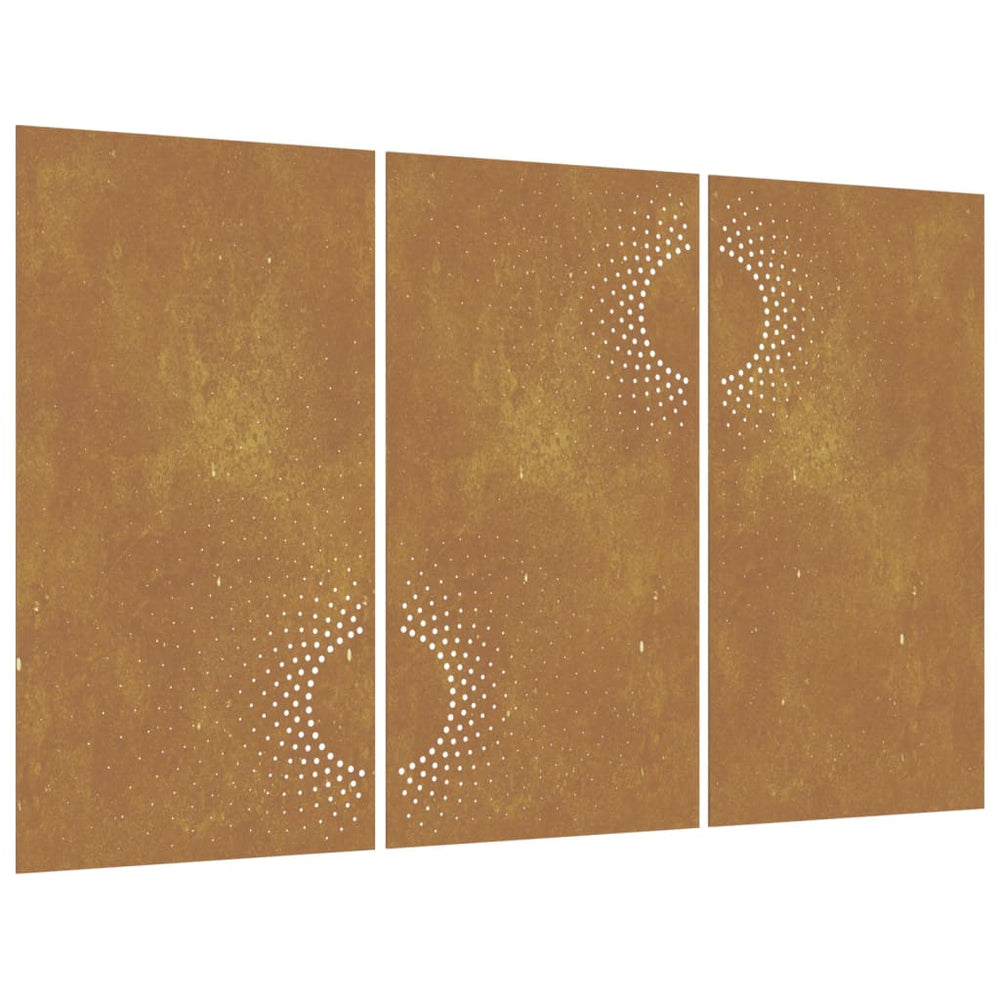 Decorațiuni Perete De Grădină 3 Buc. 105X55Cm Oțel Corten Soare