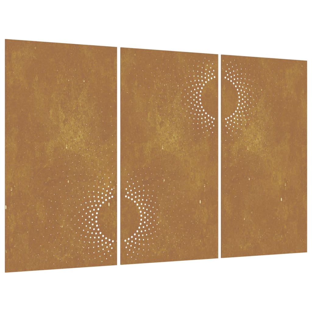 Decorațiuni Perete De Grădină 3 Buc. 105X55Cm Oțel Corten Soare