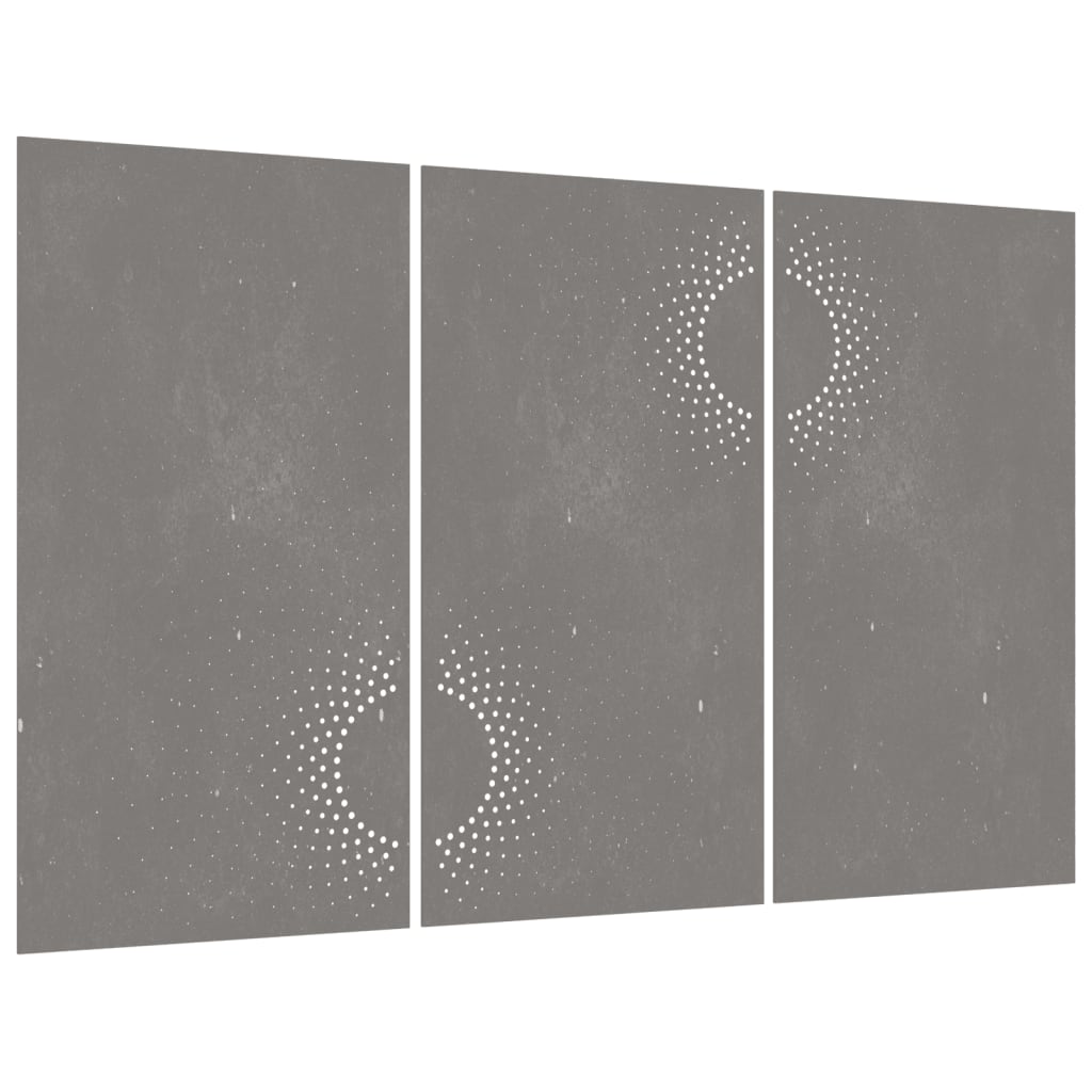 Decorațiuni Perete De Grădină 3 Buc. 105X55Cm Oțel Corten Soare