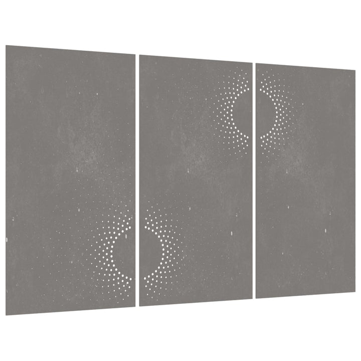 Decorațiuni Perete De Grădină 3 Buc. 105X55Cm Oțel Corten Soare