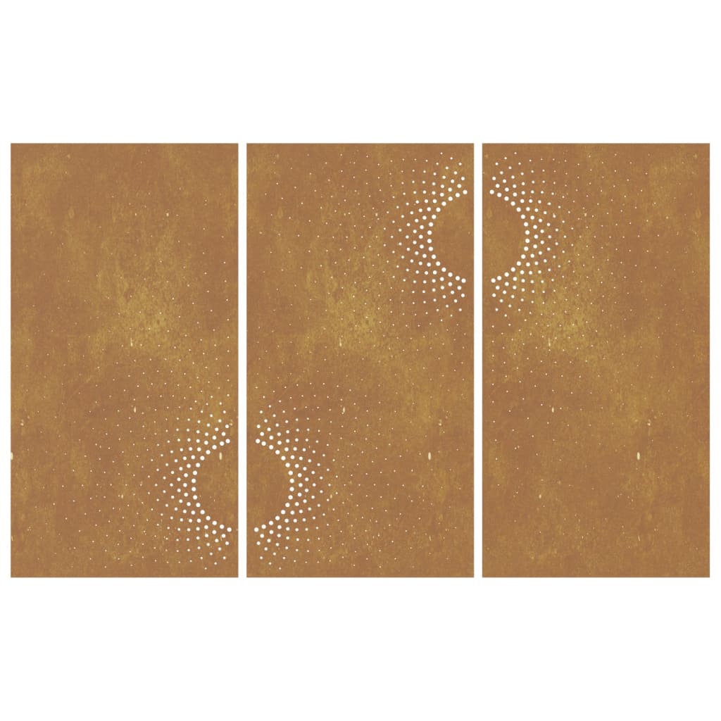 Decorațiuni Perete De Grădină 3 Buc. 105X55Cm Oțel Corten Soare