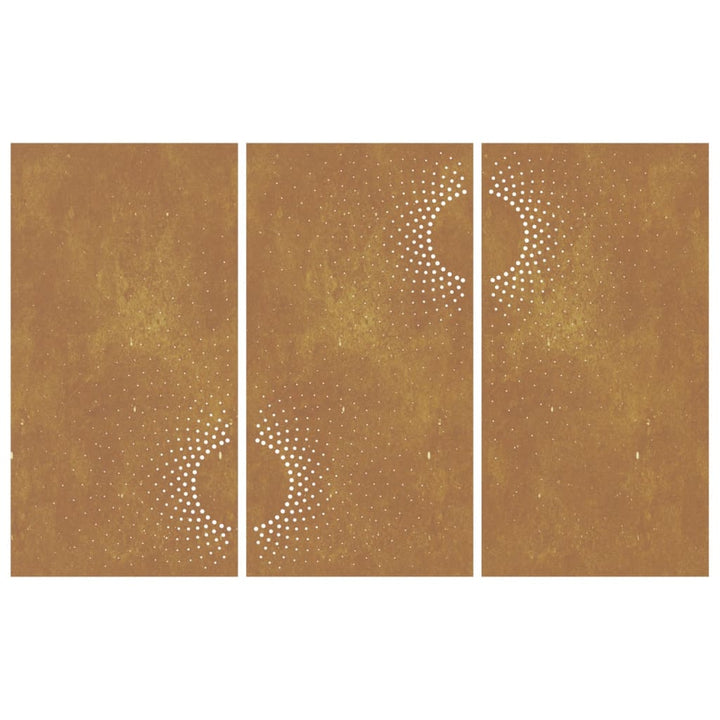 Decorațiuni Perete De Grădină 3 Buc. 105X55Cm Oțel Corten Soare