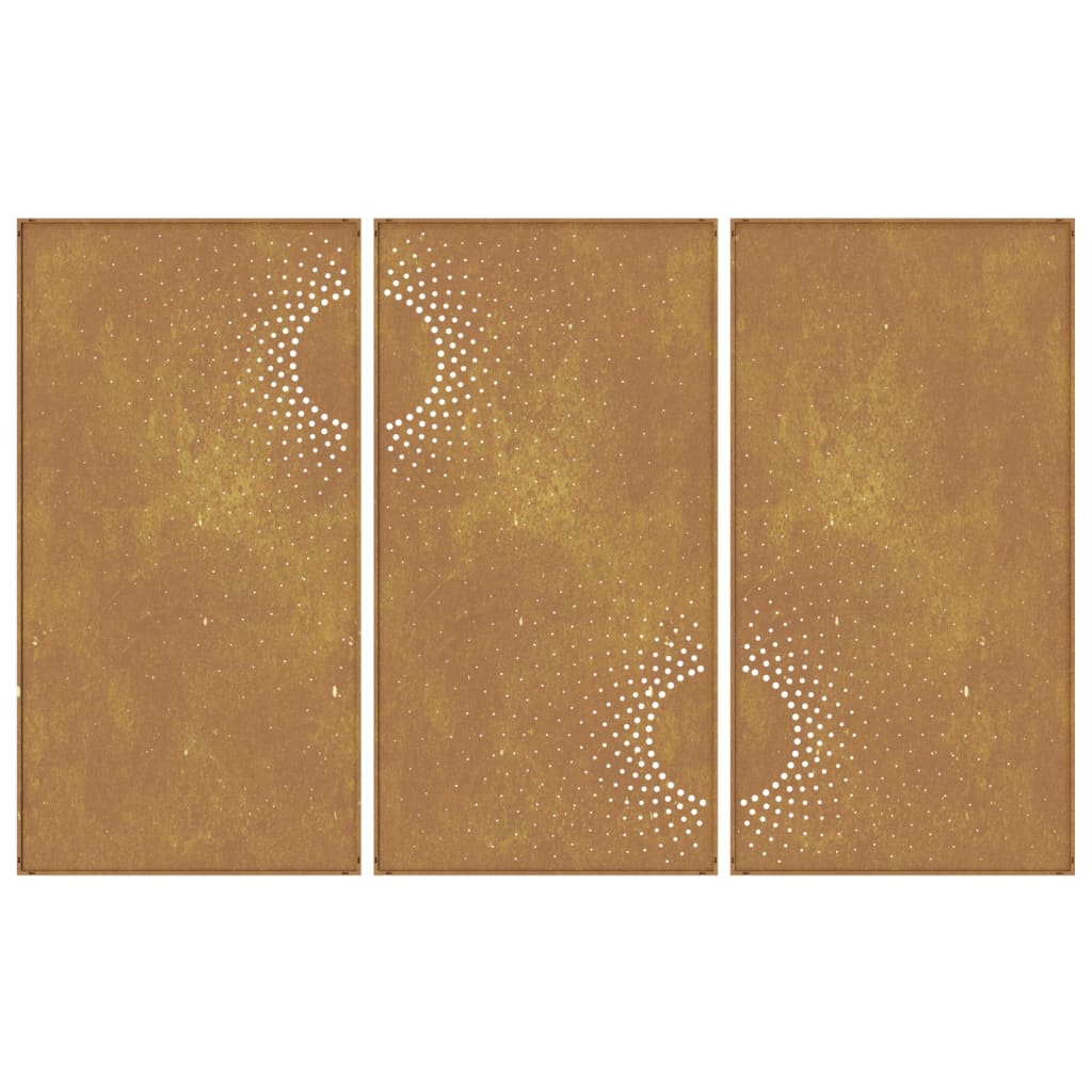 Decorațiuni Perete De Grădină 3 Buc. 105X55Cm Oțel Corten Soare