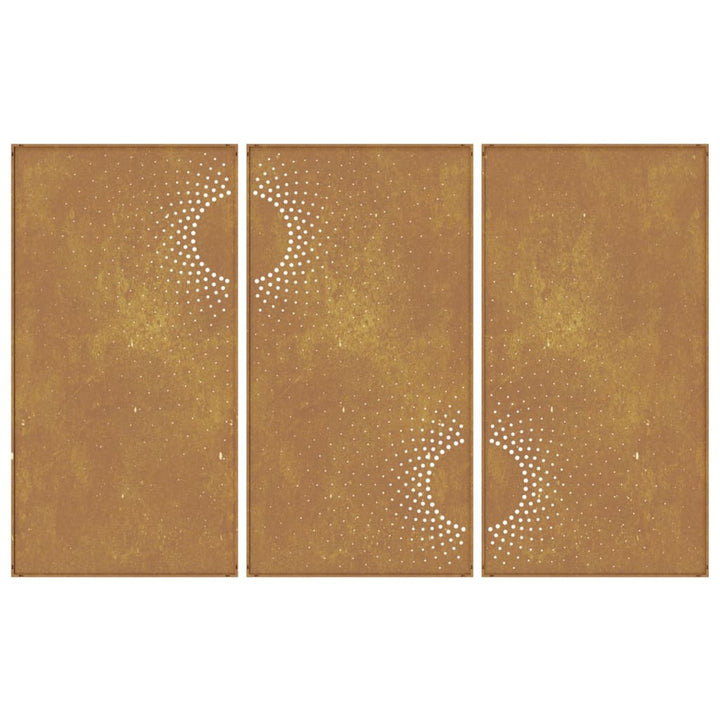Decorațiuni Perete De Grădină 3 Buc. 105X55Cm Oțel Corten Soare