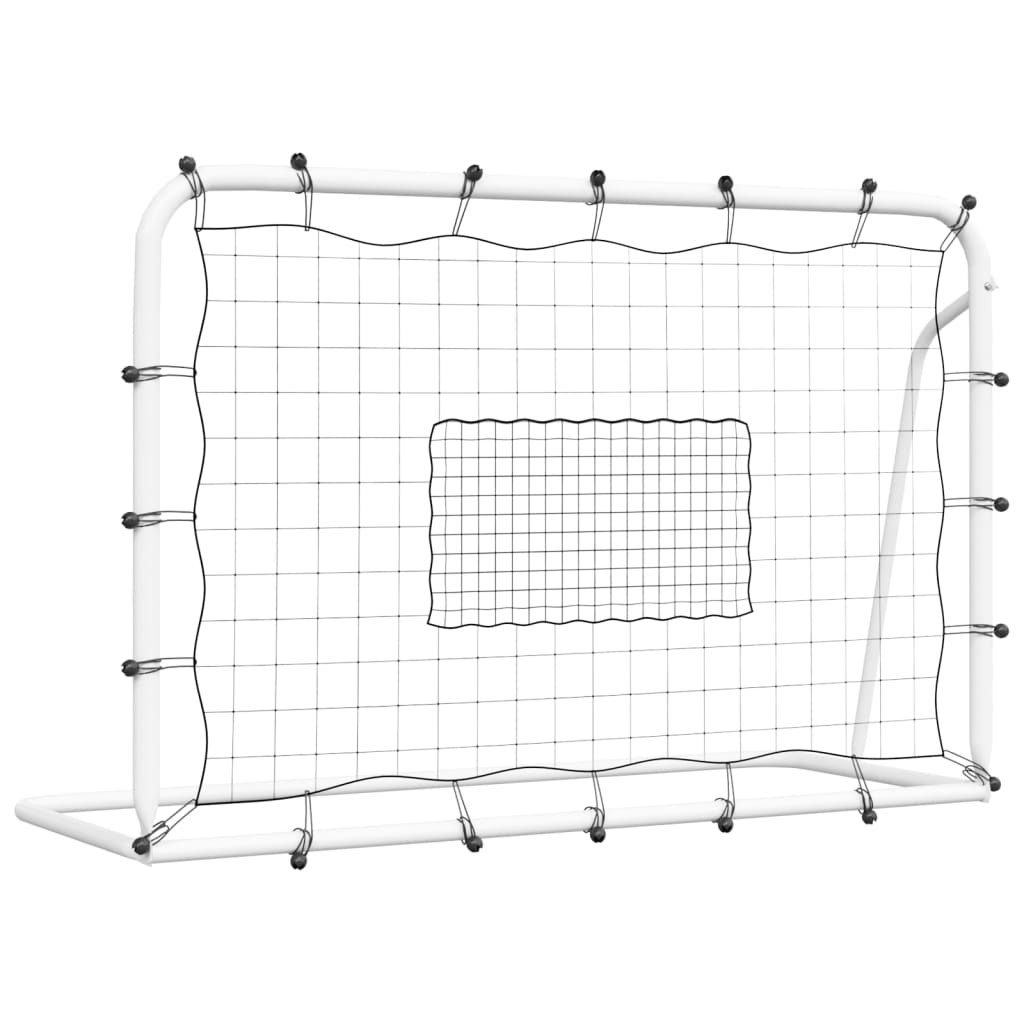 Plasă De Ricoșeu Fotbal Alb Și Negru, 184X61X123 Cm, Oțel Și Pe