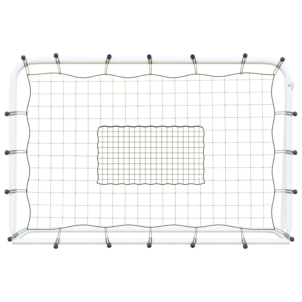 Plasă De Ricoșeu Fotbal Alb Și Negru, 184X61X123 Cm, Oțel Și Pe