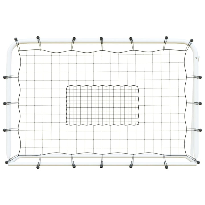Plasă De Ricoșeu Fotbal Alb Și Negru, 184X61X123 Cm, Oțel Și Pe