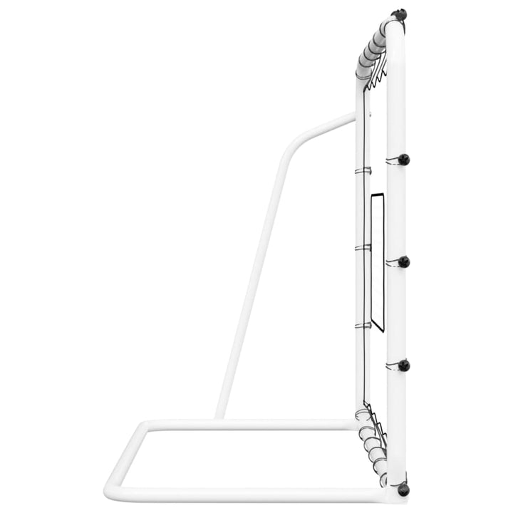 Plasă De Ricoșeu Fotbal Alb Și Negru, 184X61X123 Cm, Oțel Și Pe