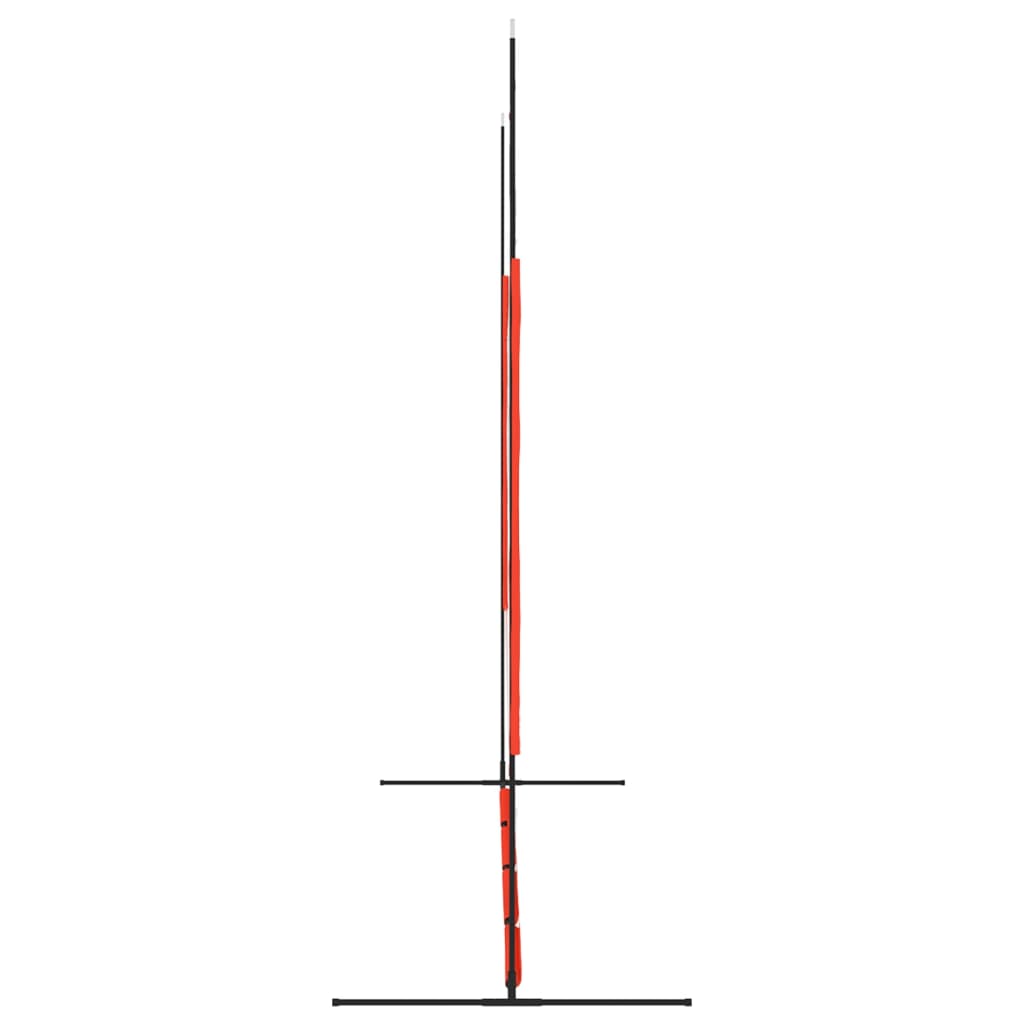 Plasă Baseball Portabilă, Roșu/Negru, 369X107X271 Cm, Oțel/Pe