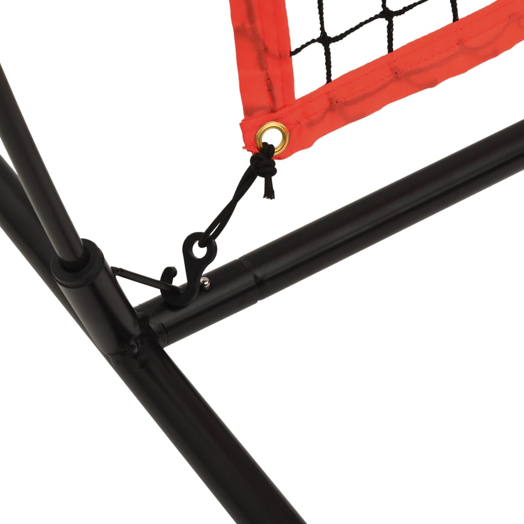 Plasă Baseball Portabilă, Roșu/Negru, 369X107X271 Cm, Oțel/Pe